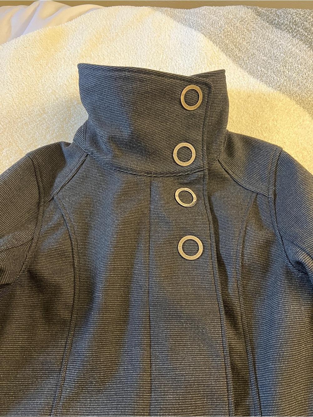 Lululemon Audrey Jacket Size 8 Tweed Charcoal Black Fleece Lined Rare